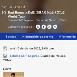 Bad Bunny Tickets- Mexico City 