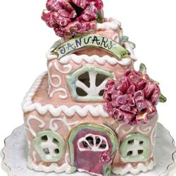 Blue Sky Happy Birthday Rare January Garnet Cake Heather Goldminc Tealight 3 Pc
