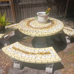 Vintage Mosaic  Garden Table Set