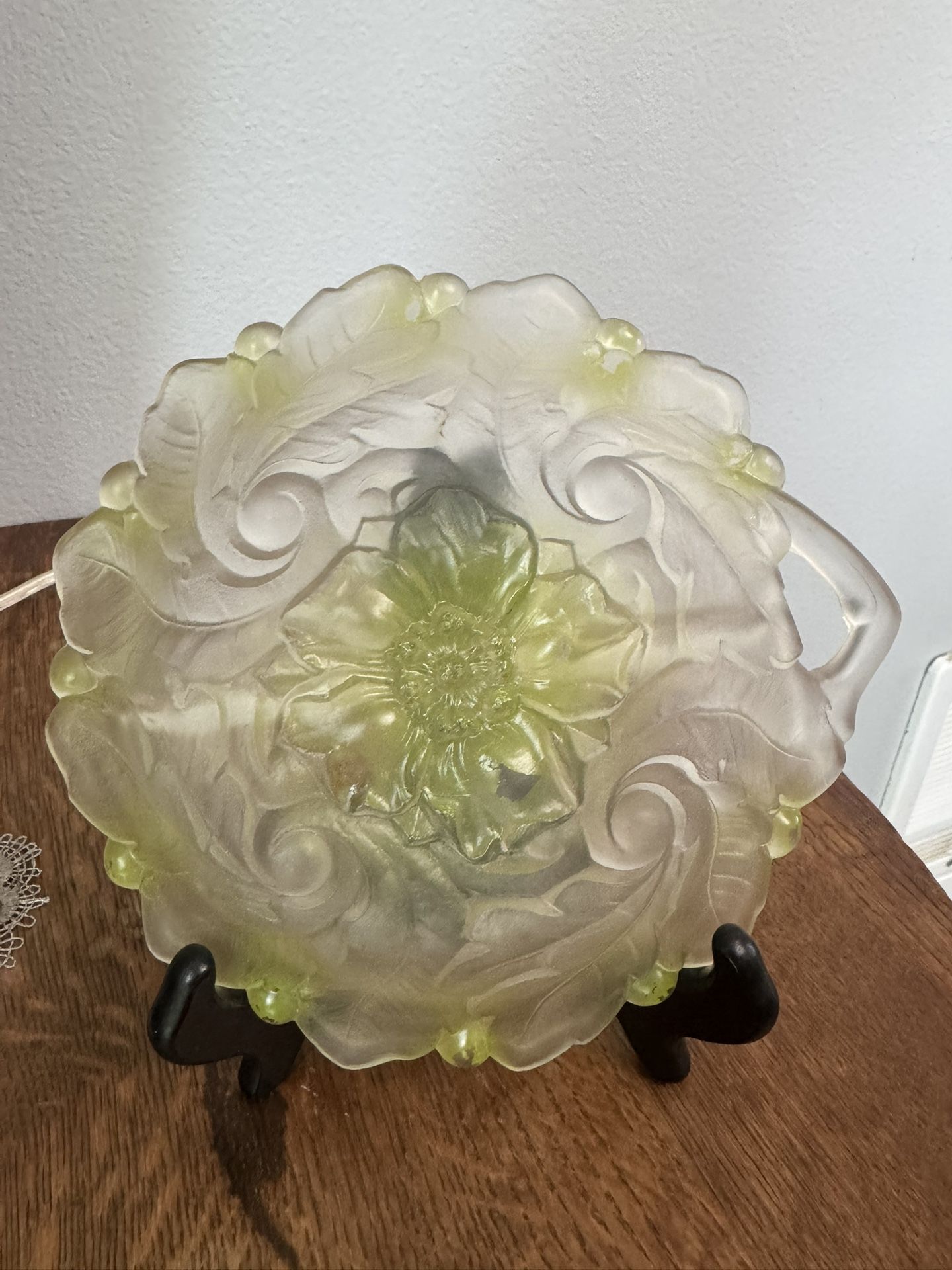 Vintage Frosted Glass Relish Dish