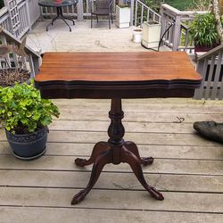 Vintage mahogany wood Fold out card table