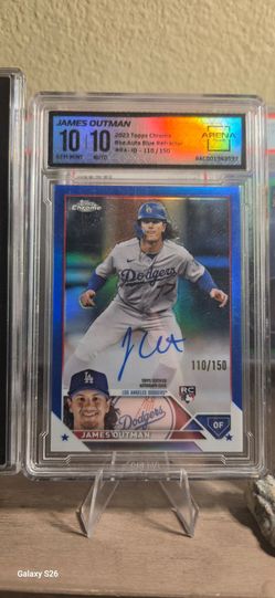 James Outman 2023 Topps Chrome Auto Blue Refractor RC 110/150