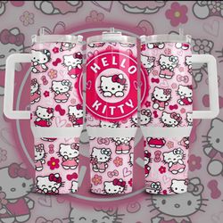 Custom 40oz Pink HK Kawaii Kitty Collage Stanley DupeTumbler