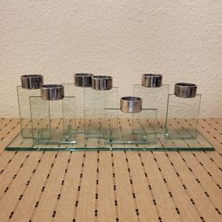 HOLIDAY  GLASS  CANDLE  HOLDER