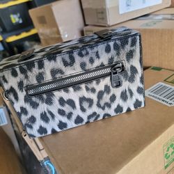 Leopard Crossbody Square Bag with Thick Chain Women Cheetah Print Shoulder Square Handbag Satchel Evening Clutch Bag