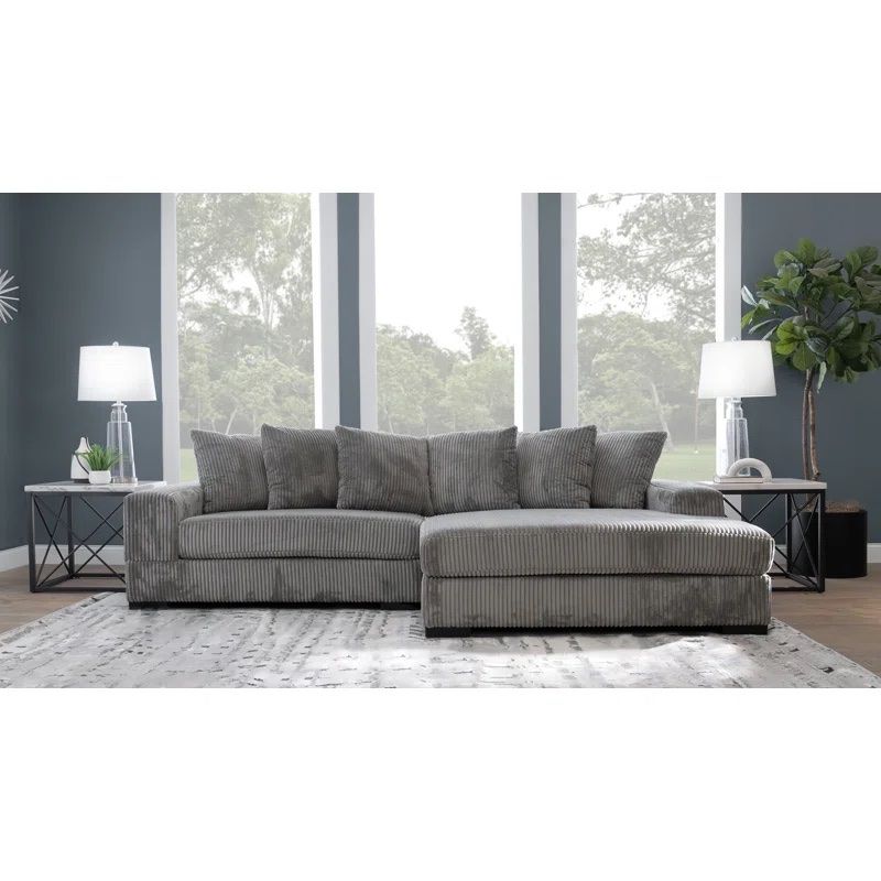 Luxe 2 - Piece Upholstered Sectional (FOG)