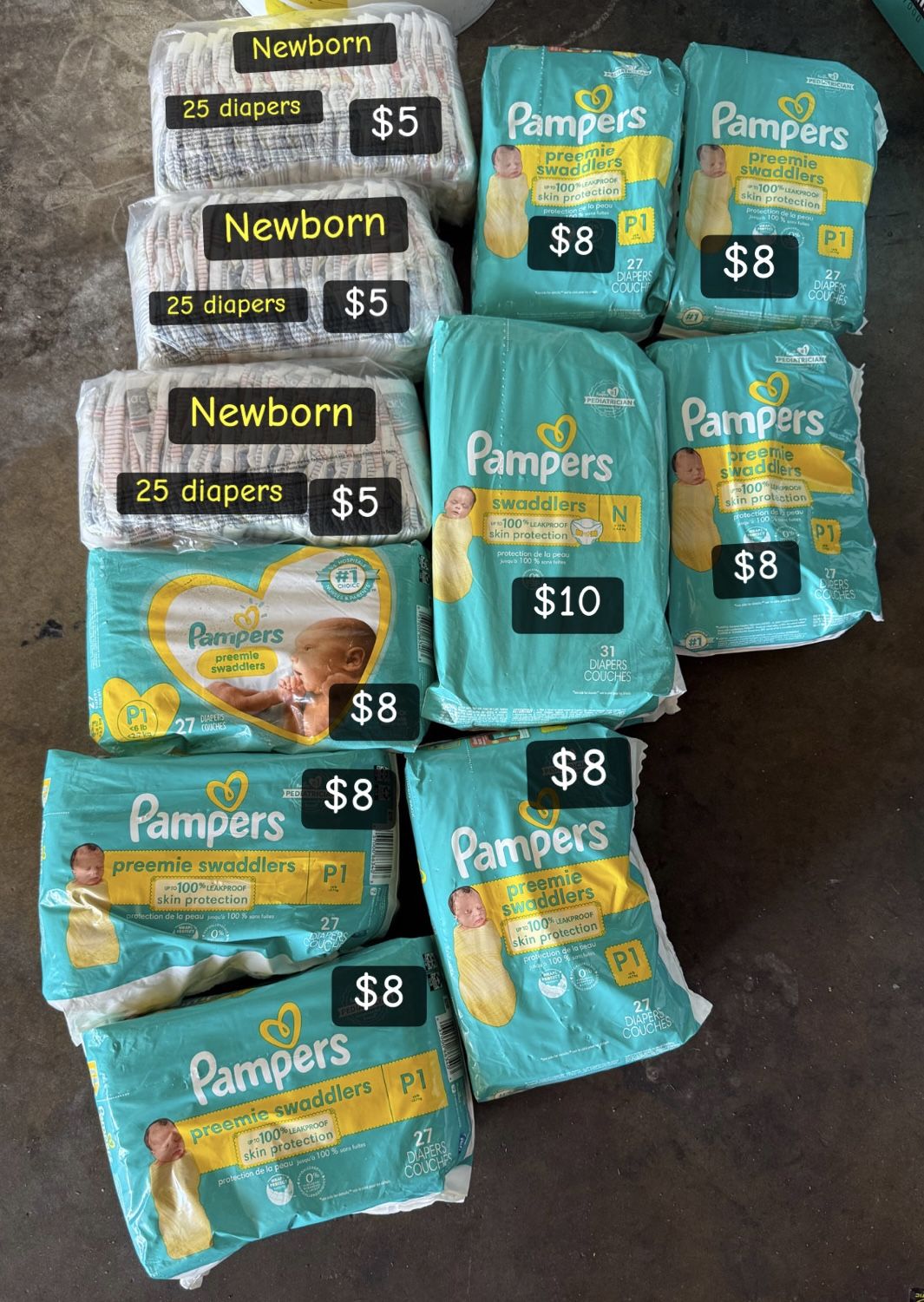 NEW Diapers Premature & Newborn