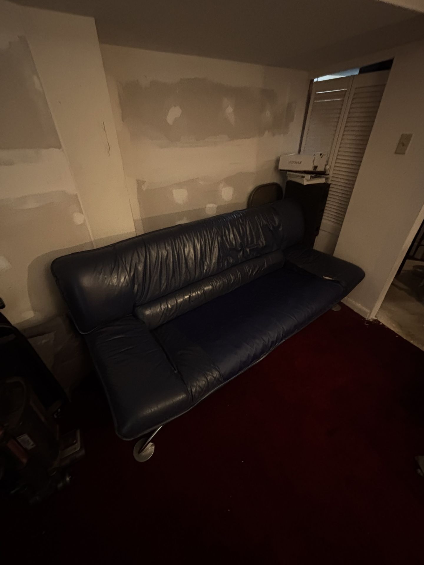 Blue Leather Sofa