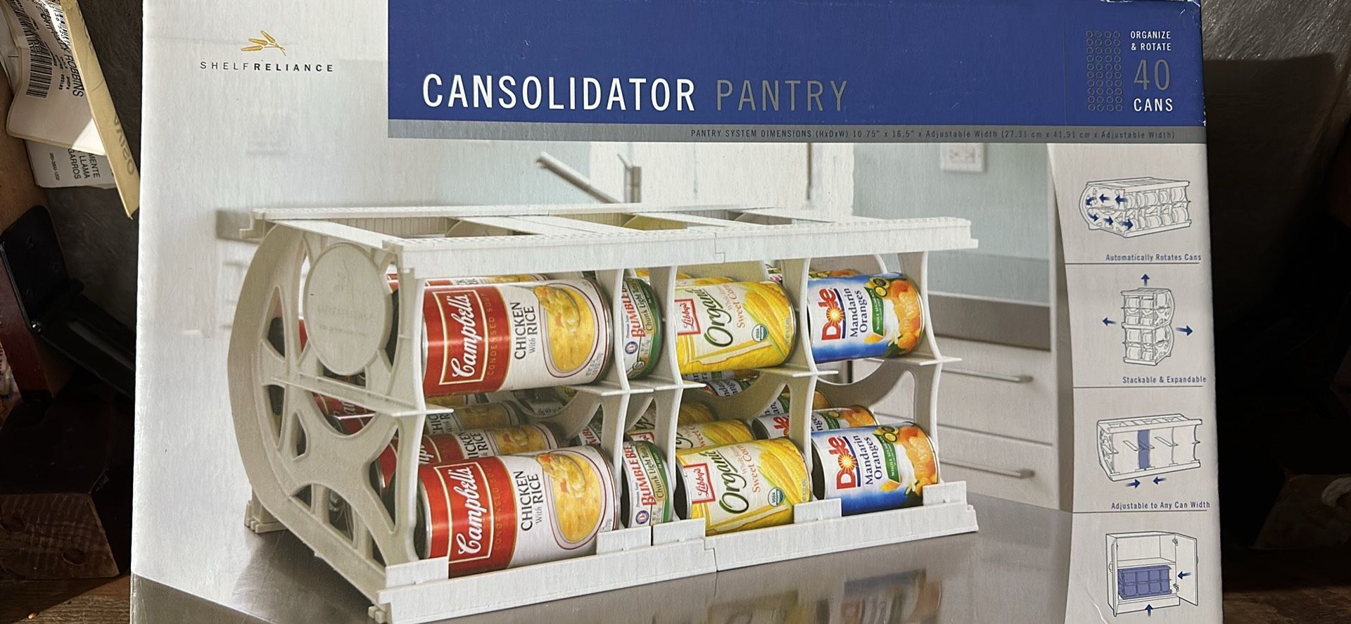 Pantry Organizer - Holds 40 Cans
