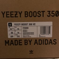 Adidas Yeezy Boost V2 Carbon Size 12