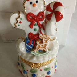 Limoges Porcelain Gingerbread Man Box