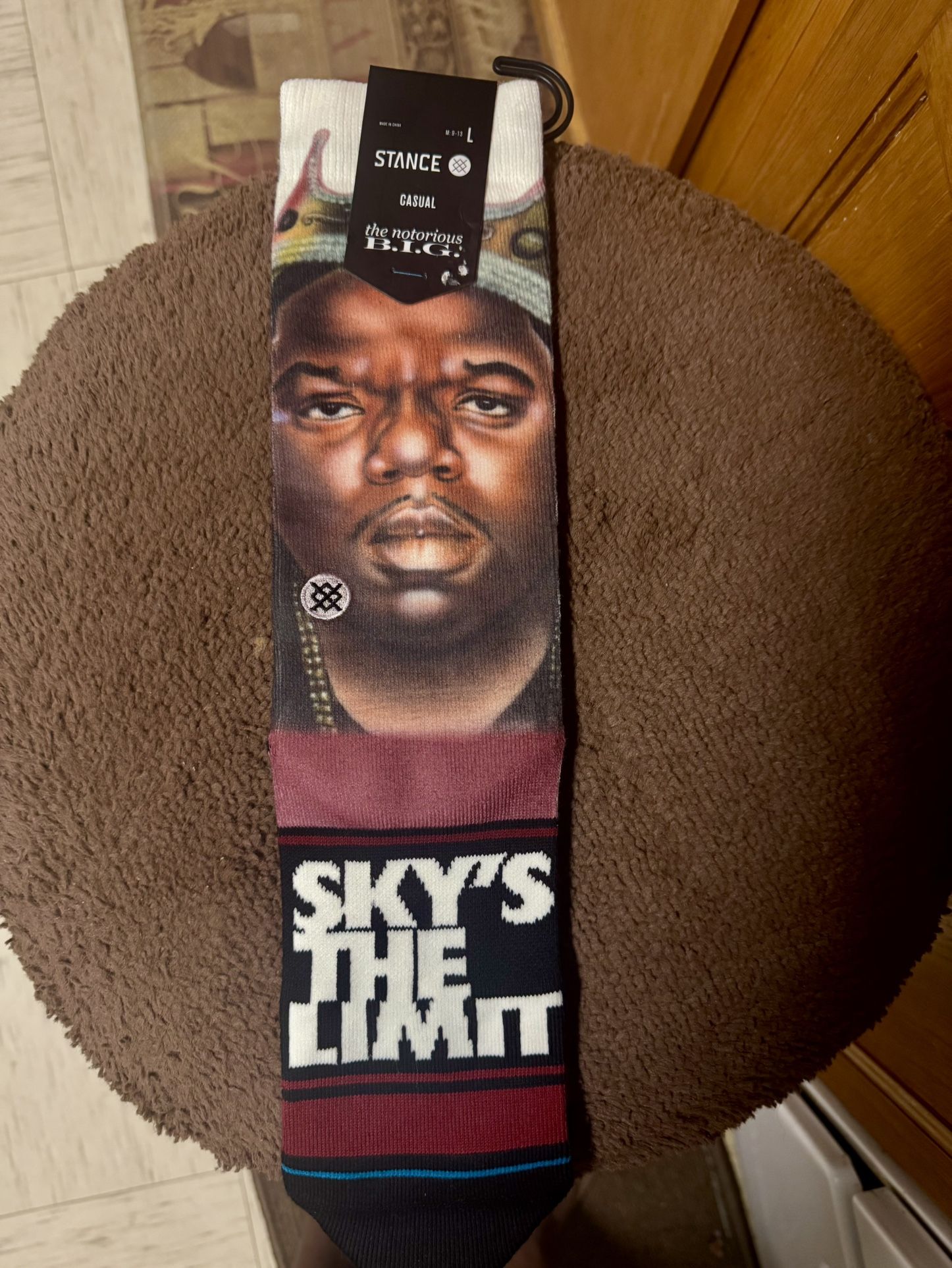 STANCE Casual the notorious B.I.G. SKY'S THE LIMIT Crew Socks Men's Size L 9-13