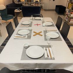 ✨ Free Glass Dining Table – 7ft x 42in – Thick, Modern, Heavy-Duty