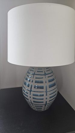 Blue and Grey Ceramic Table Lamp,