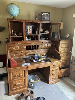 Antique roll up desk