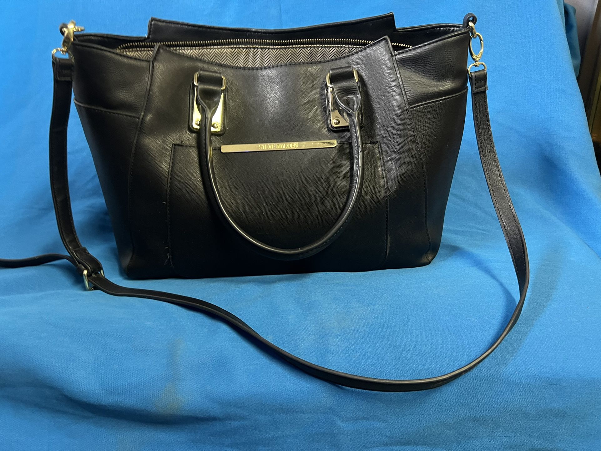 Steve Madden Black Shoulder Tote Bag