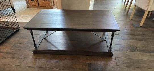 Dark wood coffee table