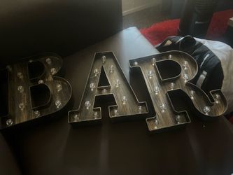 Bar sign with lights