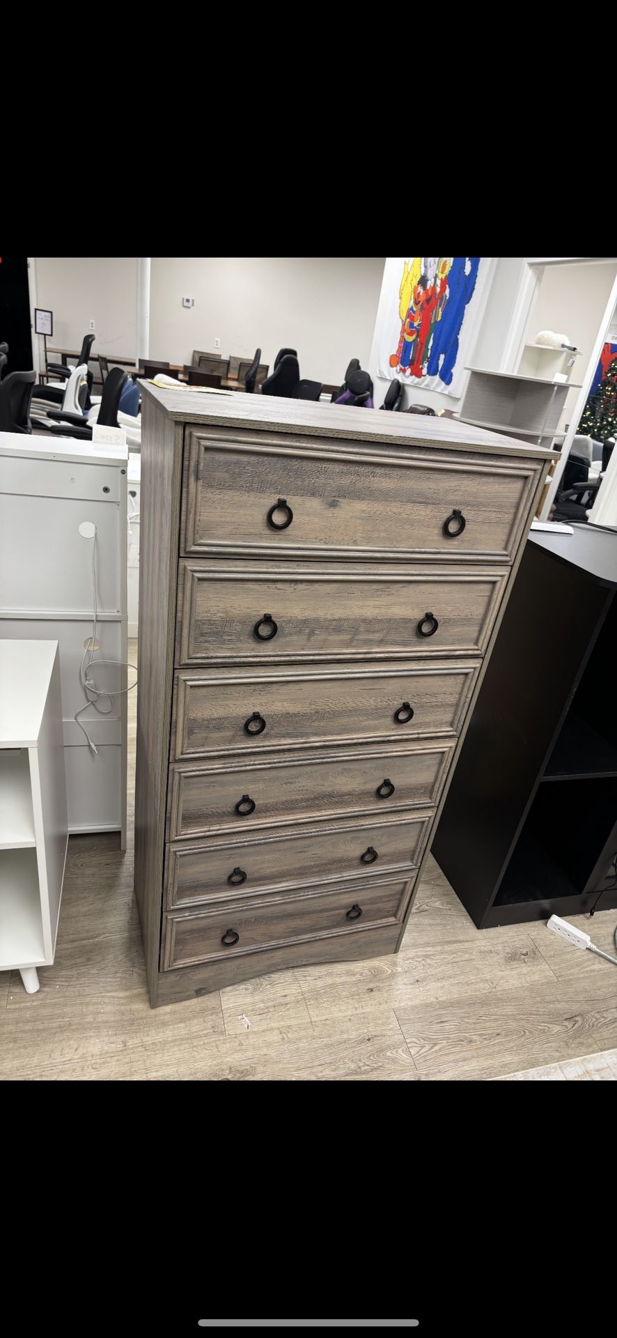 New grey 6 drawers dresser