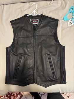 River Road Leather Motorcycle Vest