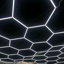 Hexagon Led Garage Lights With Frame 14 Hex Led Grid