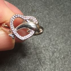Dolphin Heart Ring 