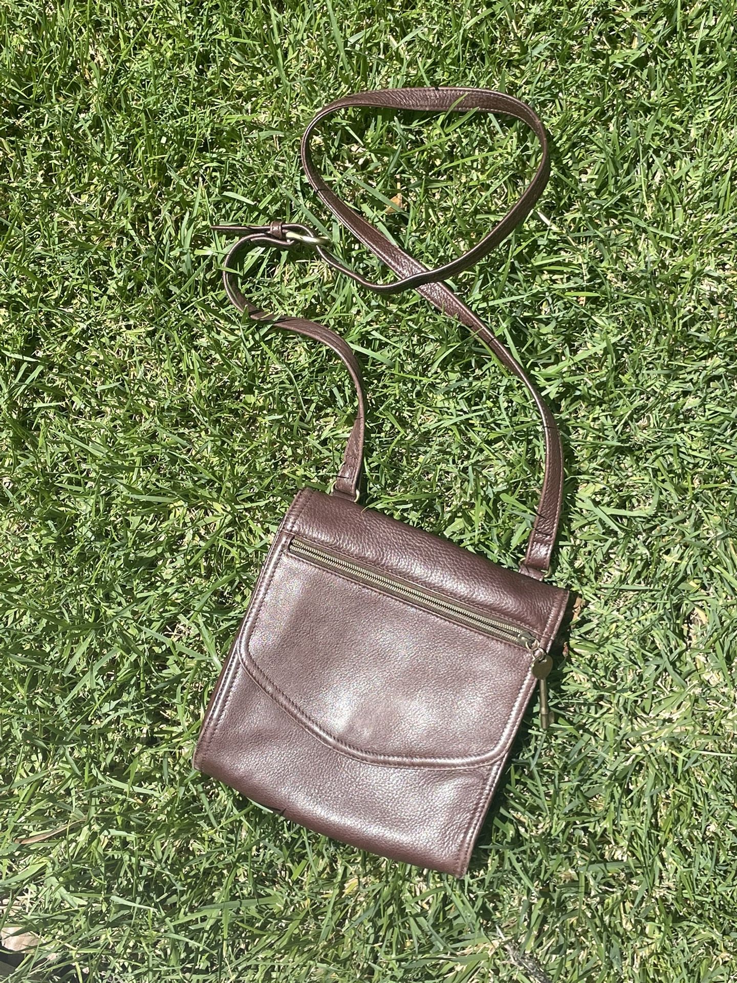 Fossil 75082 Brown Crossbody Bag - Genuine Leather