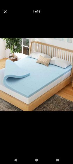 New
EGOHOME 2 Inch Queen Memory Foam Mattress Topper- Cooling Gel Infused  Pad in a box, Dorm Room Essentials, CertiPUR Certified, Blue