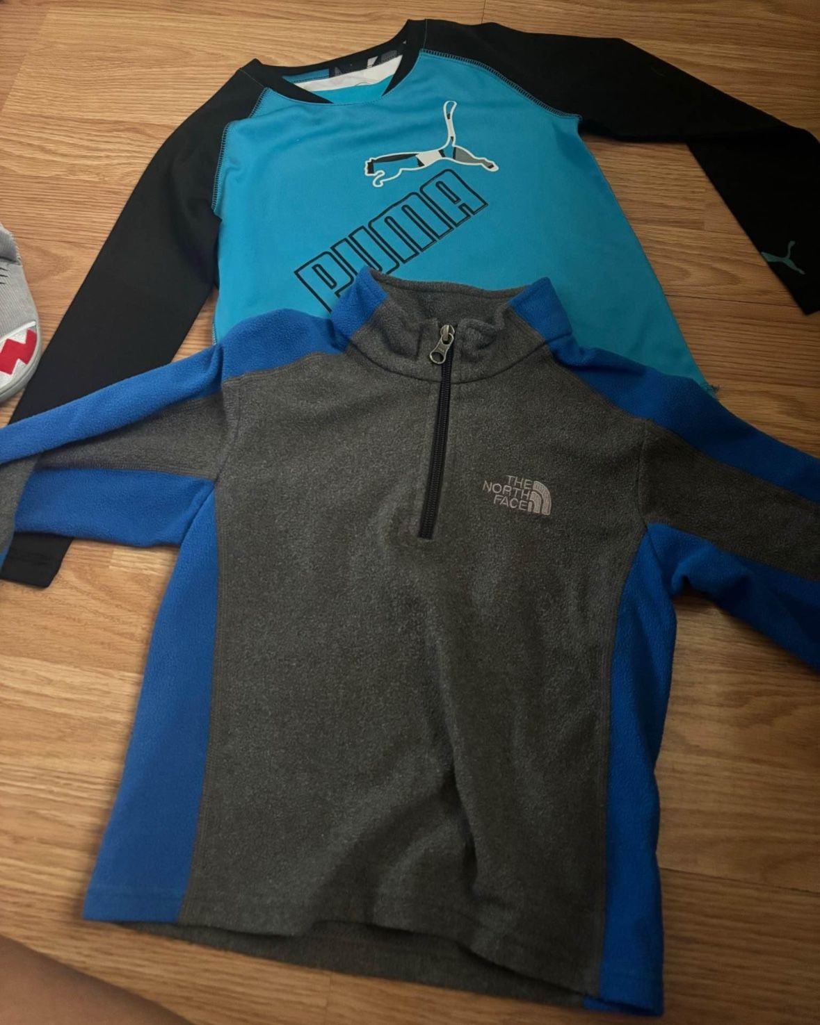 Like new puma top size 4 The north face size 5
