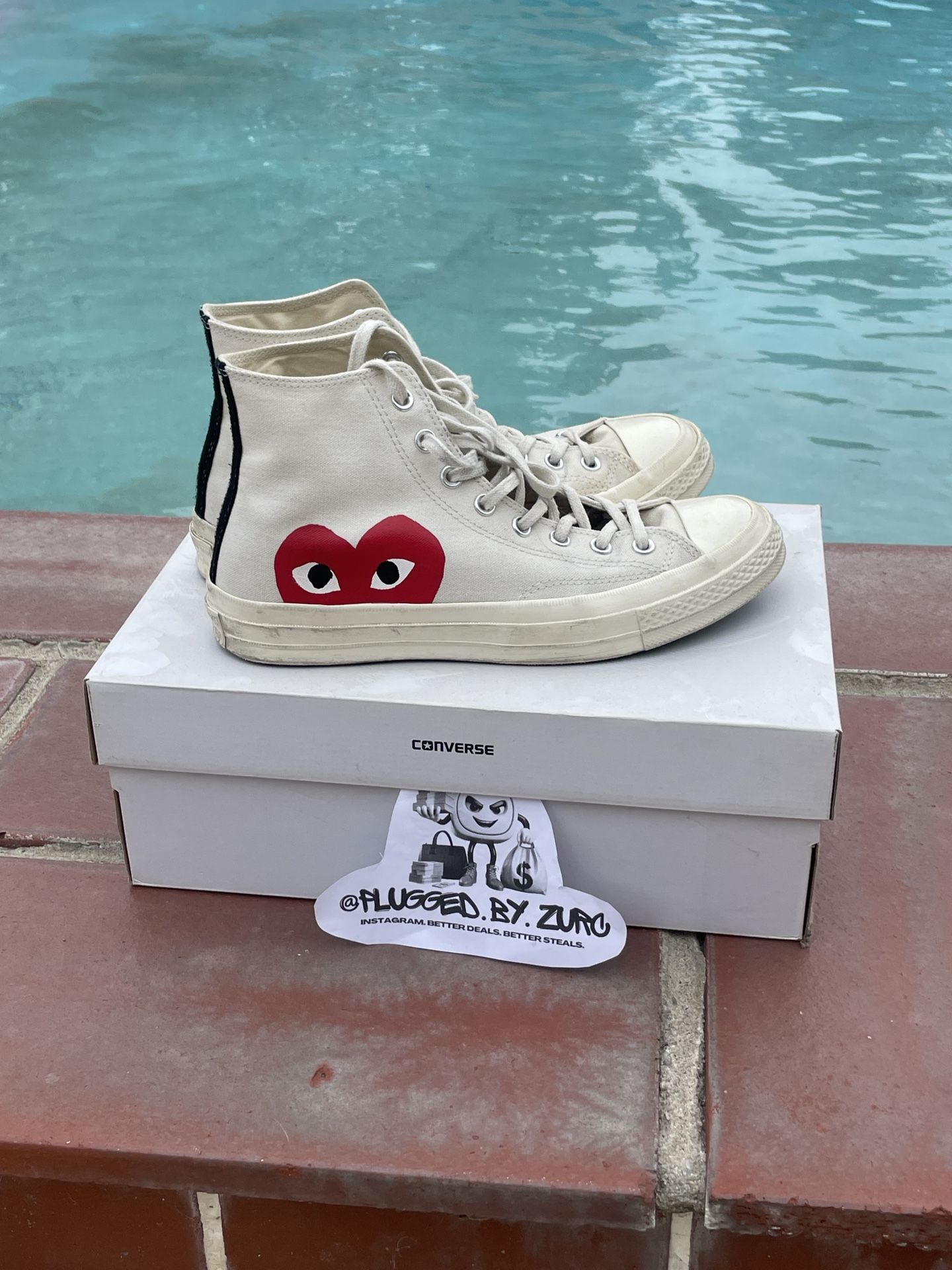 CDG x Converse White Sz 9