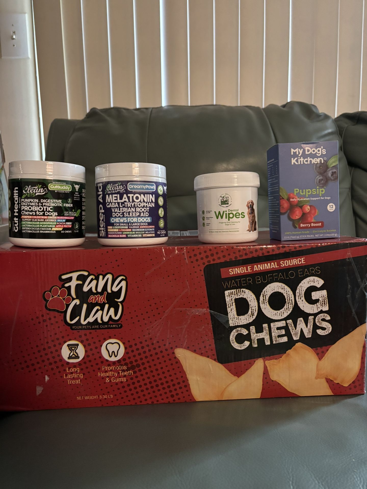 Water Buffalo Ears 100 Pack, Vegan Dog Vitamins Package! Super Discount!