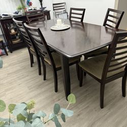 Family Dining Table And Buffet With Eight Chairs. OBO 