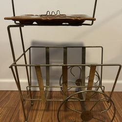 Vintage Magazine Holder with Ashtray