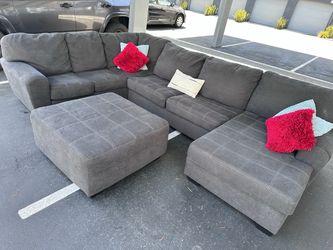 Grey sectional couch
