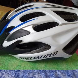 SPECIALIZED HELMET BIKE SIZE MEDIUM - LARGE WHITE -BLUE
