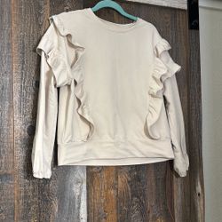 RUFFLED SWEATSHIRT ANNE TAYLOR