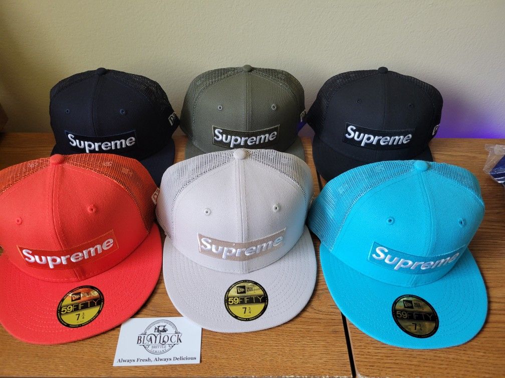 Supreme Box Logo New Era 7 3/4 Fitted Hats Ss23