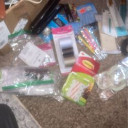 Sewing And Crochet Tools And Fabric