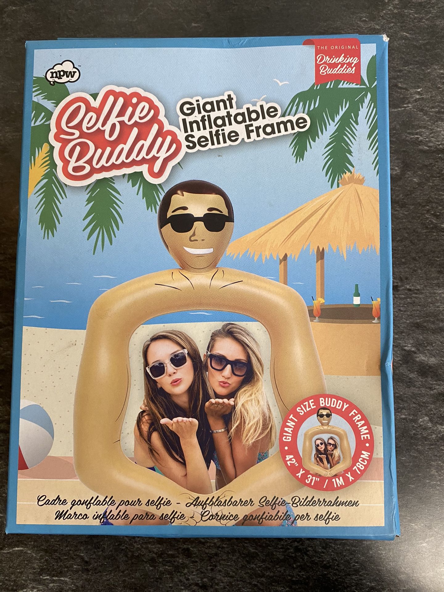 NPW Selfie Buddy Giant Inflatable Selfie Frame Drinking Buddies 42”x31” Photo Prop