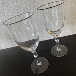 Lenox Rhythm Platinum Iced Tea Glasses Glass Vintage pair 2 set