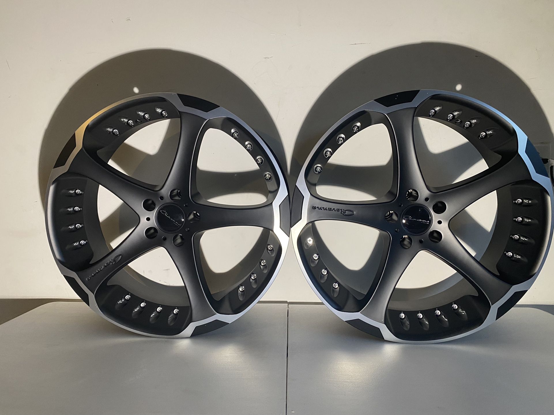 22 x 9 Giovanna Dalar Matte Black Machine Finish Rims All (4)