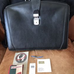 Bosca Leather Briefcase Attache Black
