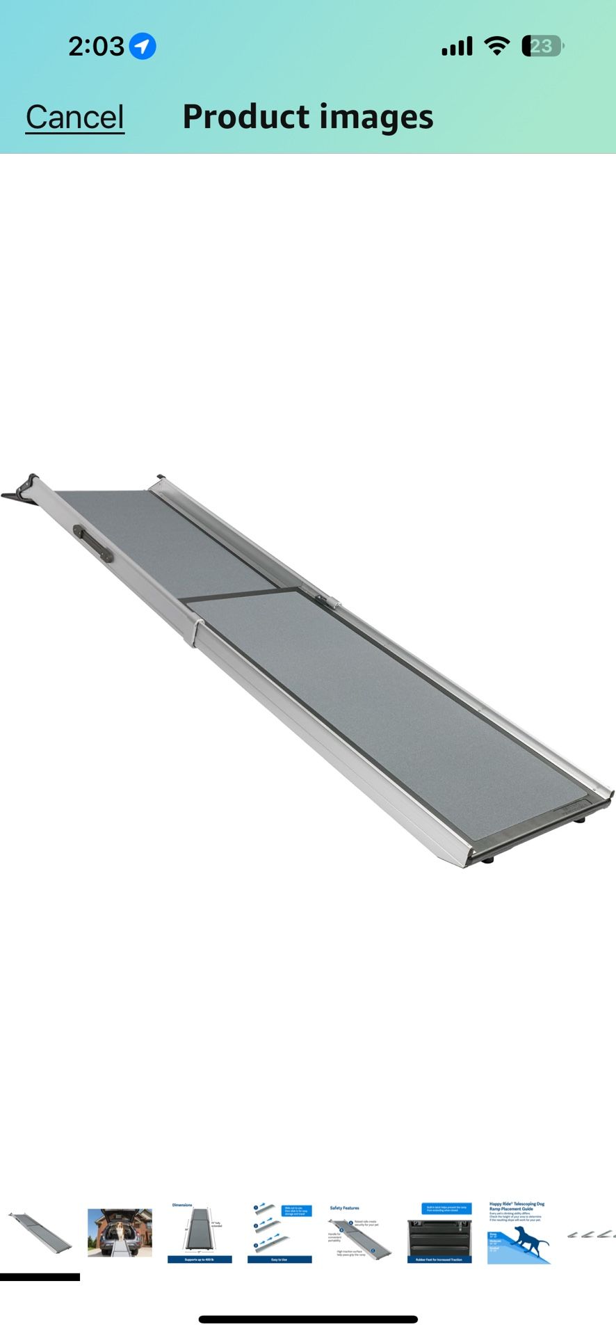 Medium Telescoping, dog car ramp