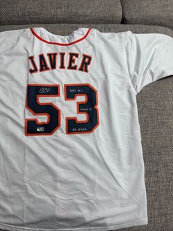 Christian Javier Signed Autograph Custom Jersey-GTSM Coa Sticker-Astros- WS