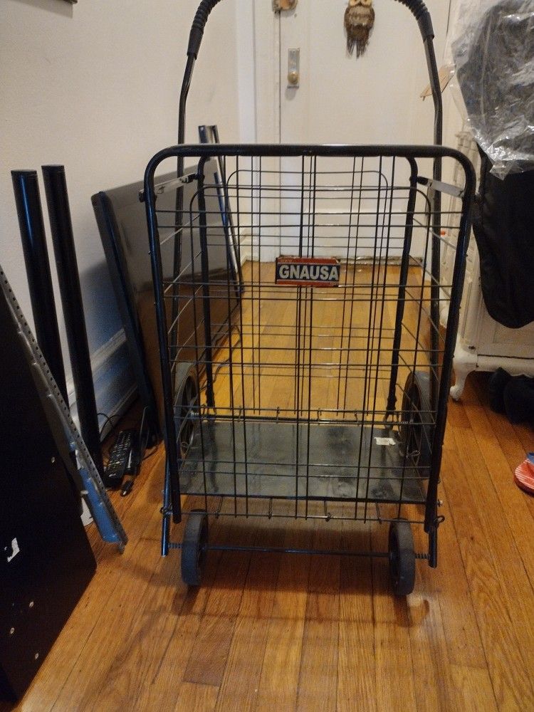 GNAUSA Black Metal Shopping Cart XL