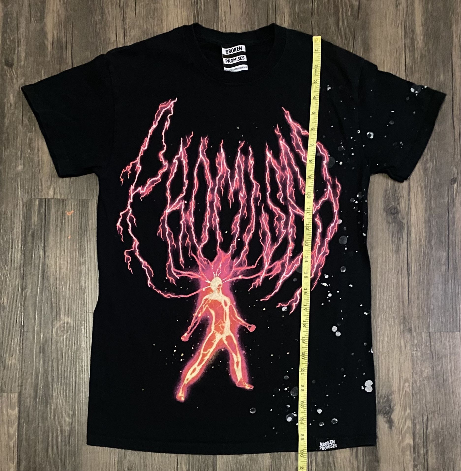 Broken Promises Brain Power Splatter Black T-Shirt SIZE SMALL