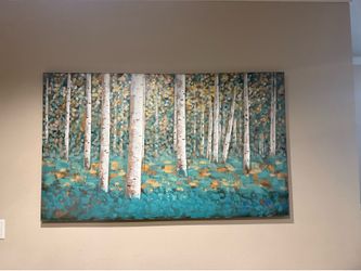 Large Pier 1 Birch Tree Canvas Wall Art