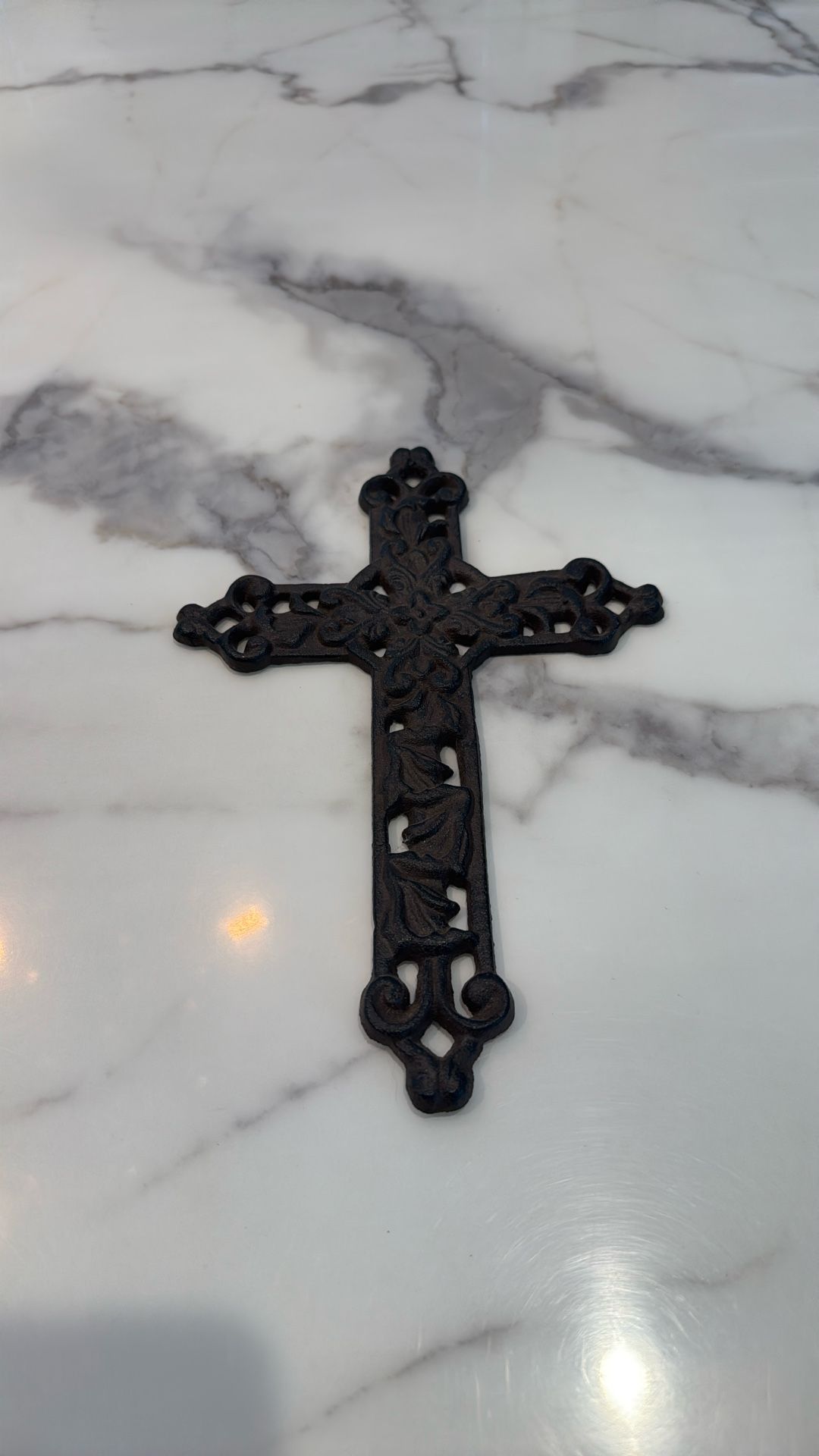 Cast Iron Wall Cross - Decorative Rustic Finish