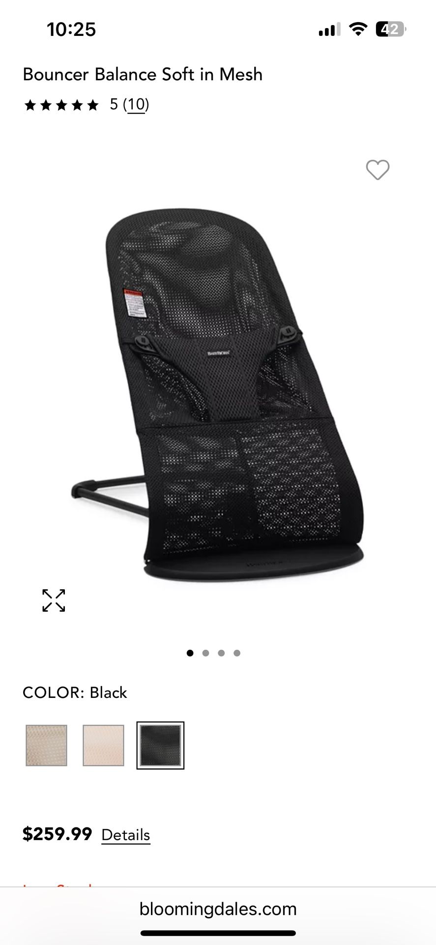 Babybjorn Bouncer Mesh Black