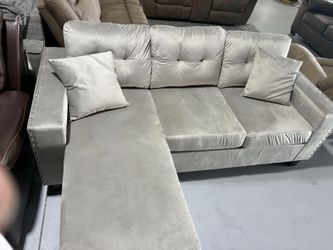 Gray velvet furniture